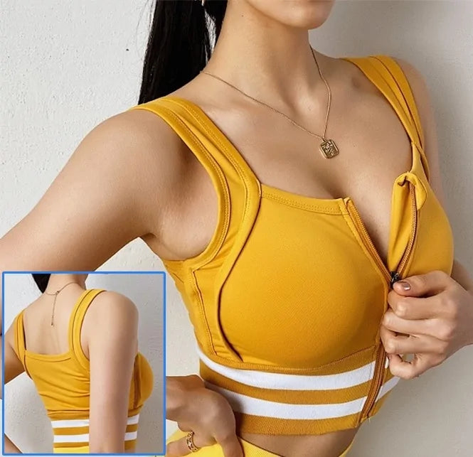 Front Zipper Sports Bra