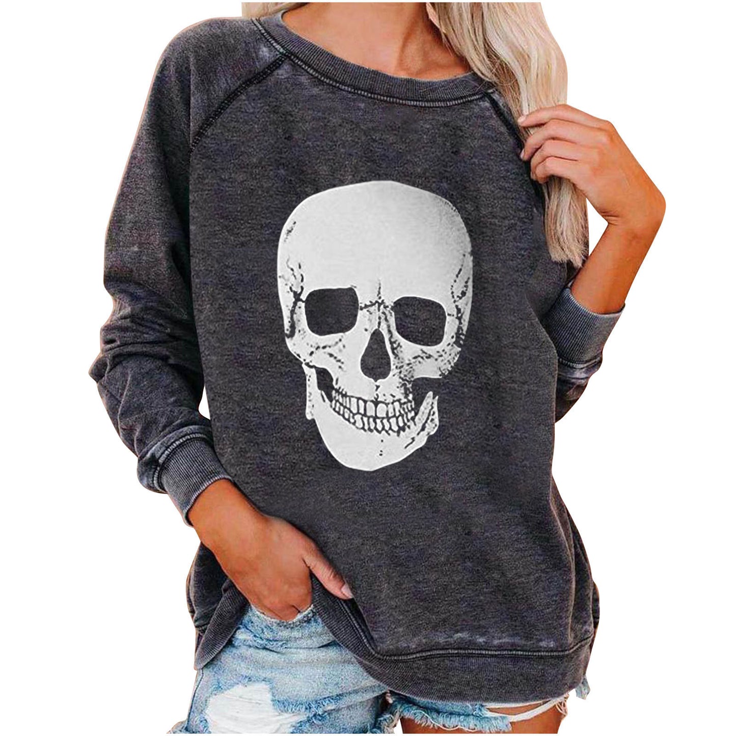 Halloween Skulleton Sweatshirt for Women