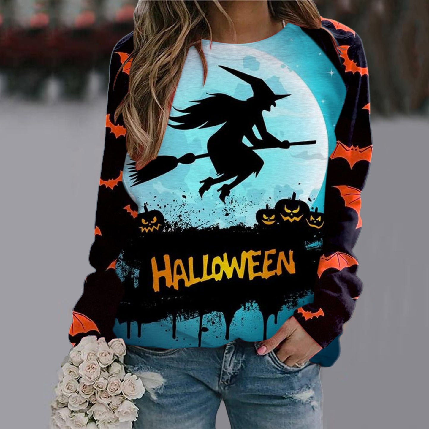 Women's Long Sleeve Halloween T-shirt- 11 Styles