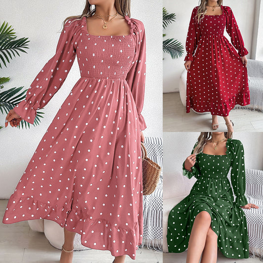 Polka Dot Long Sleeve Dress