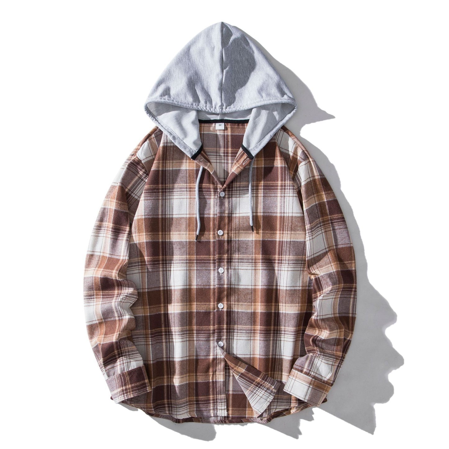 Men's Plaid Hooded Shirt