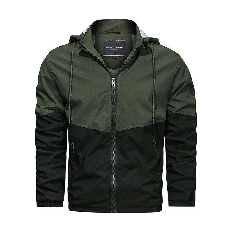 Hooded Stand Collar Casual Men's Jacket