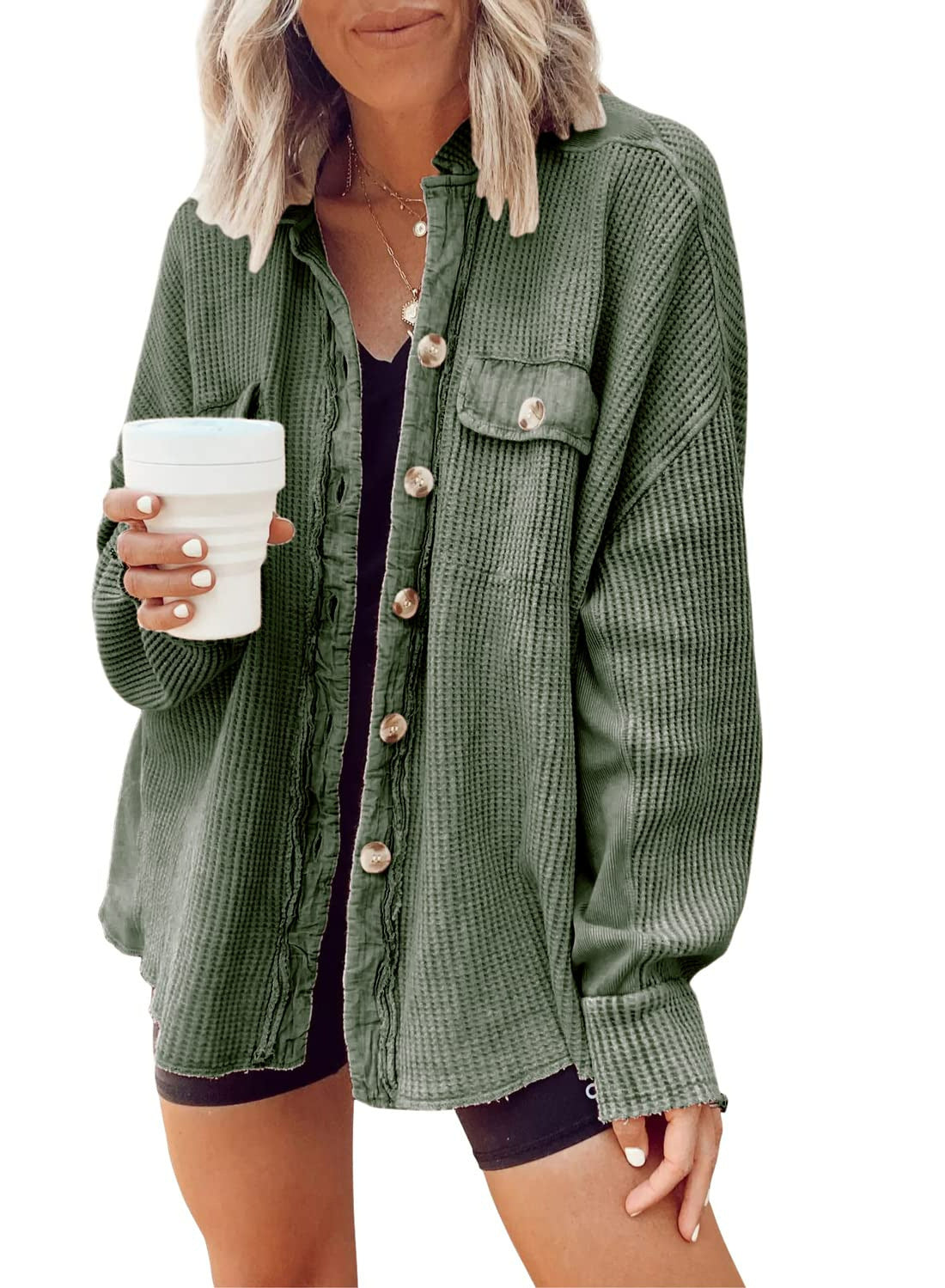 Button-up Long Sleeve Jacket Sweater