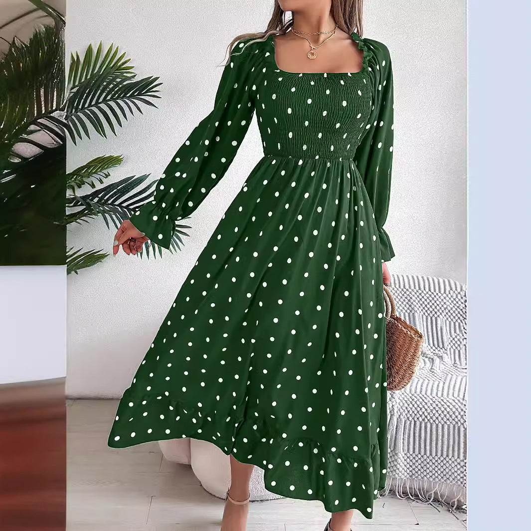 Polka Dot Long Sleeve Dress