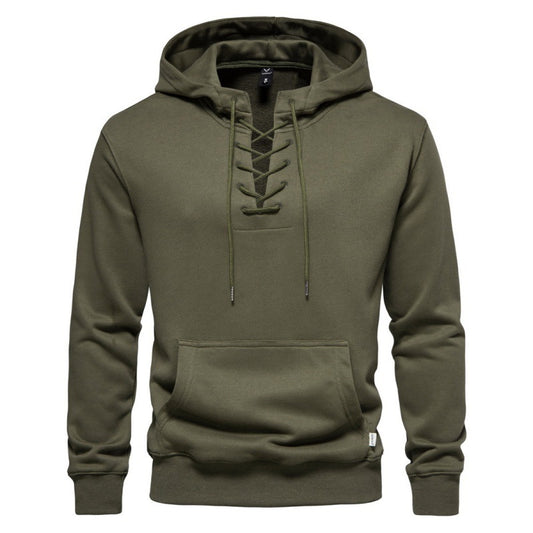 Men's Half Lace-Up Hoodie