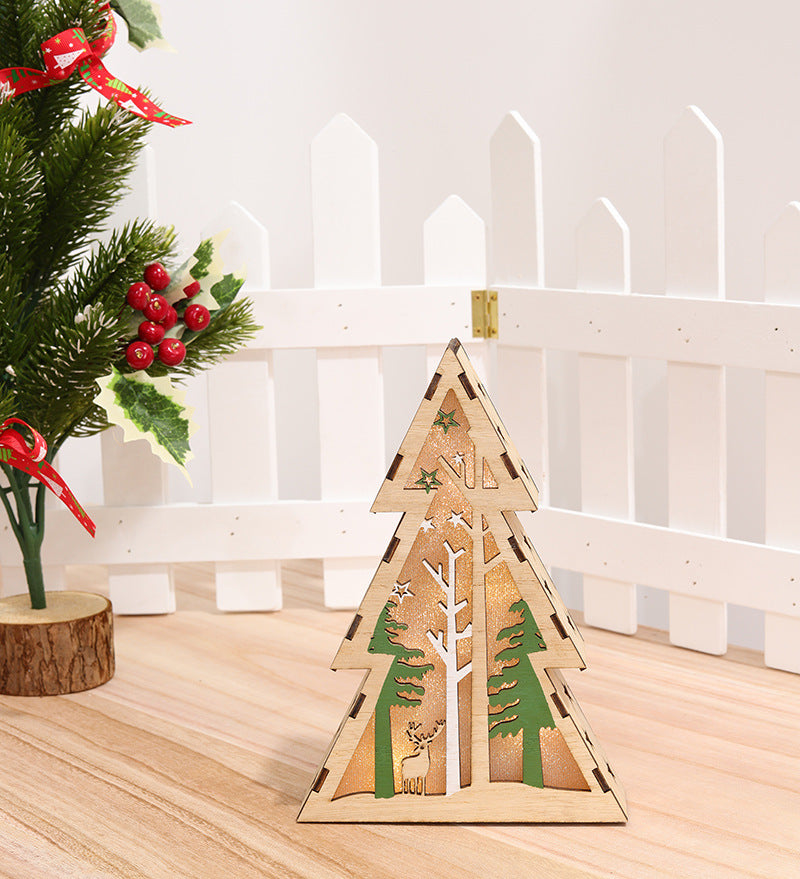 Christmas Wooden Light-Up Luminous Decoration