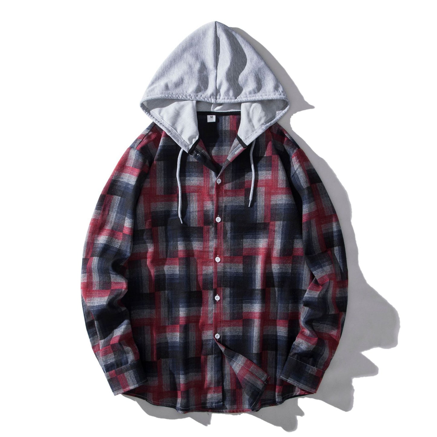 Men's Plaid Hooded Shirt