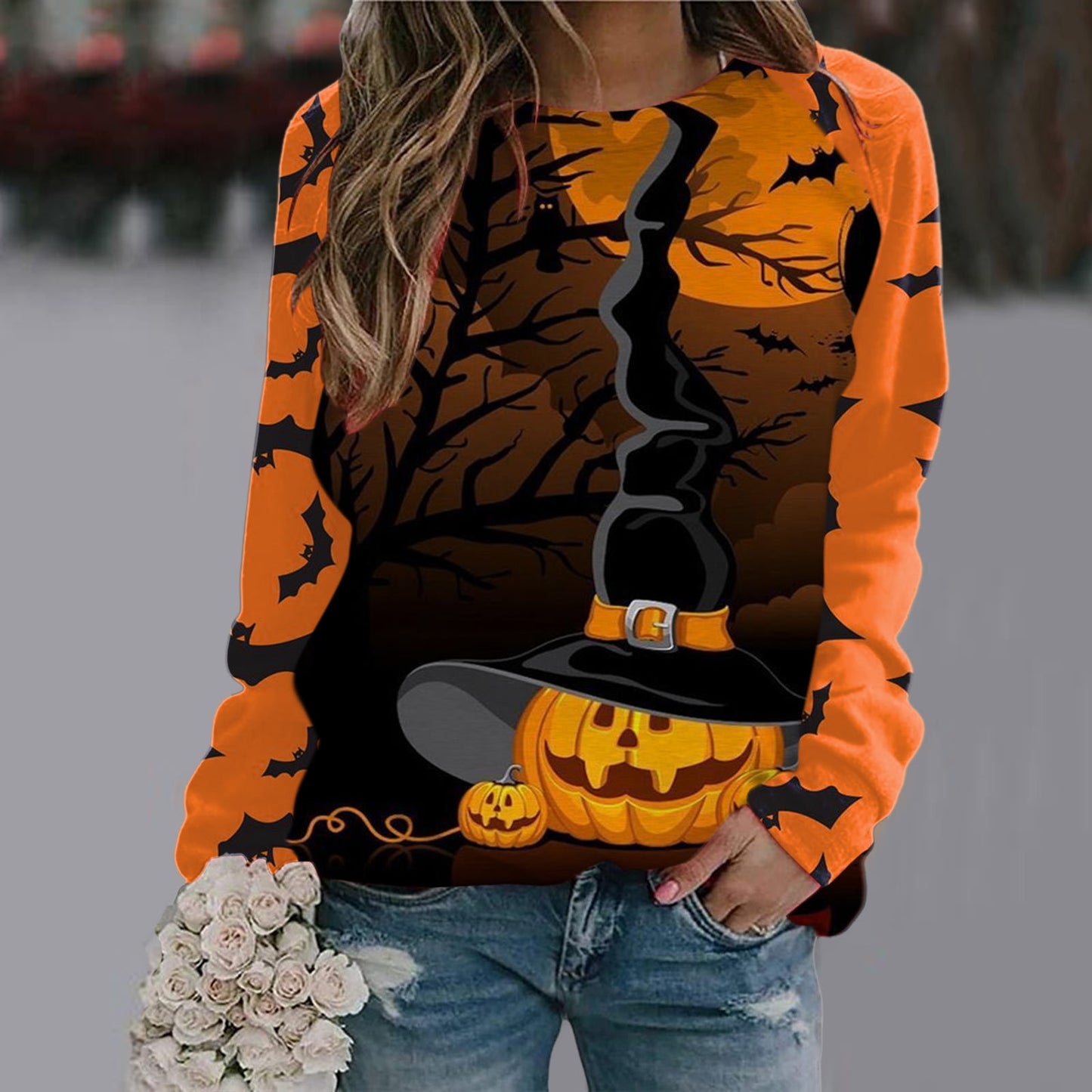 Women's Long Sleeve Spooky T-shirt