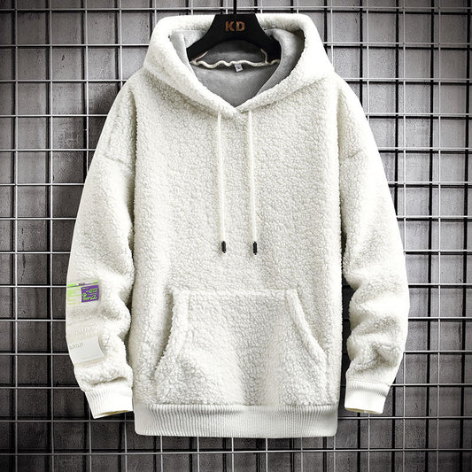 Men's Drawstring Hooded Wool Sweatshirt