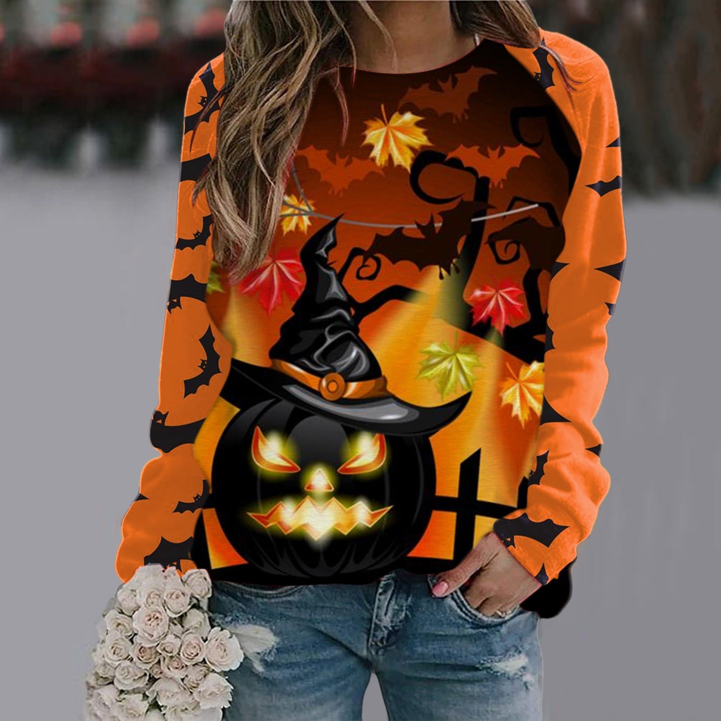 Women's Long Sleeve Spooky T-shirt