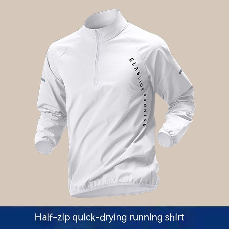 Half Zipped Sportswear Men's Long-sleeved Quick-drying Top and Bottoms