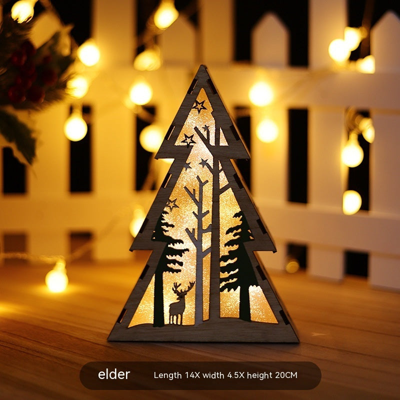 Christmas Wooden Light-Up Luminous Decoration