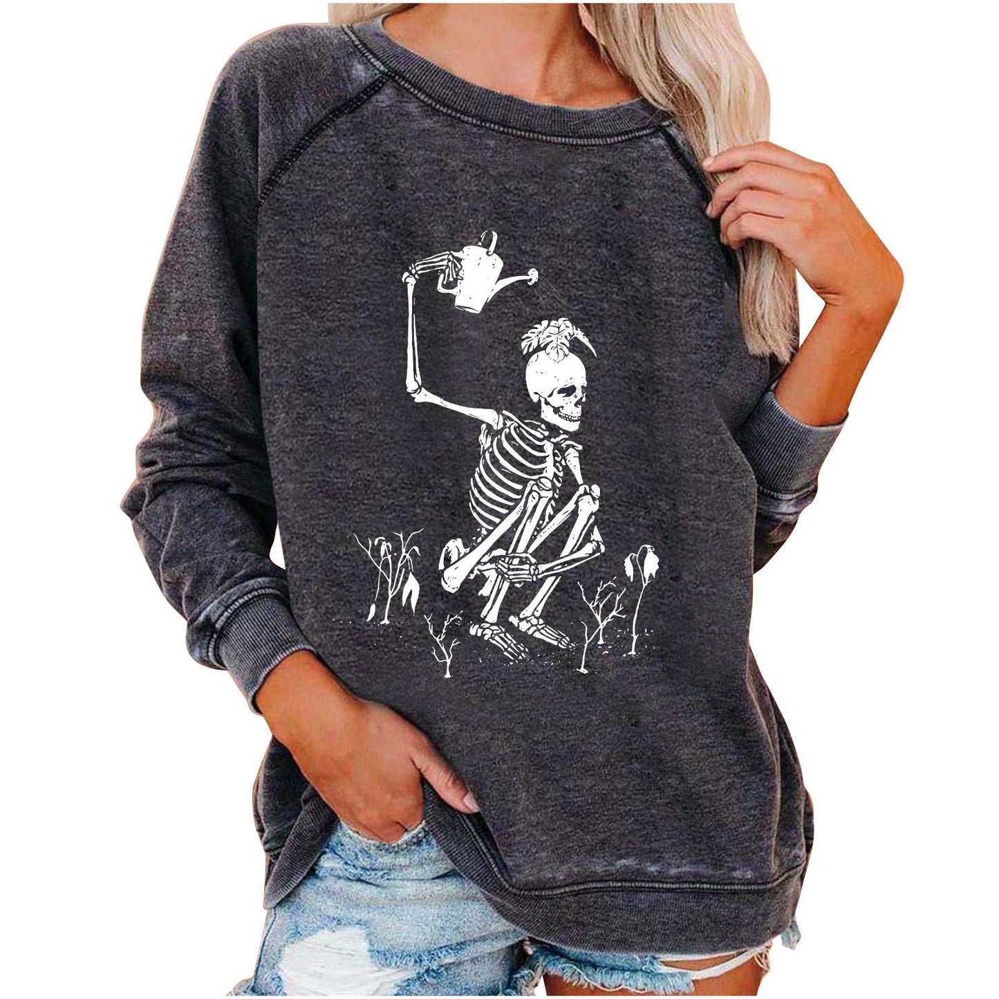 Halloween Skulleton Sweatshirt for Women