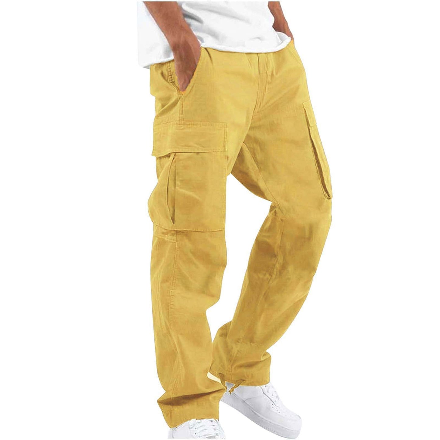 Men's Drawstring Multi-Pocket Casual Pants