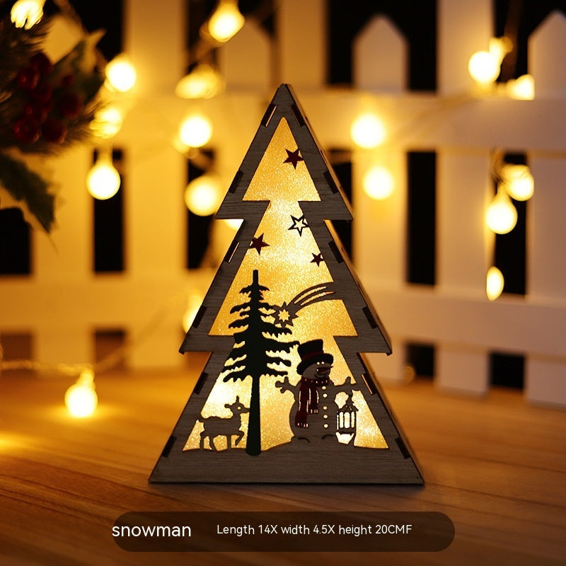 Christmas Wooden Light-Up Luminous Decoration