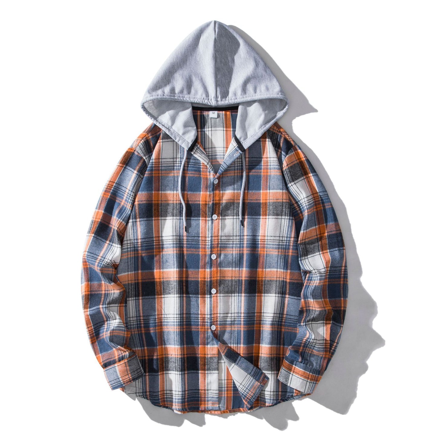 Men's Plaid Hooded Shirt