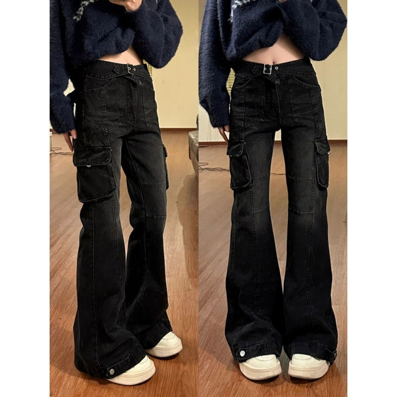 Straight Legged High Waist Wide Leg Pants