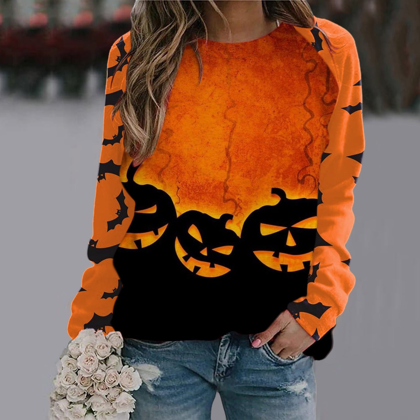 Women's Long Sleeve Halloween T-shirt- 11 Styles