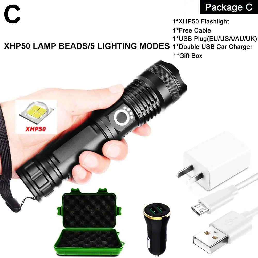 LED Flashlight: USB Rechargeable