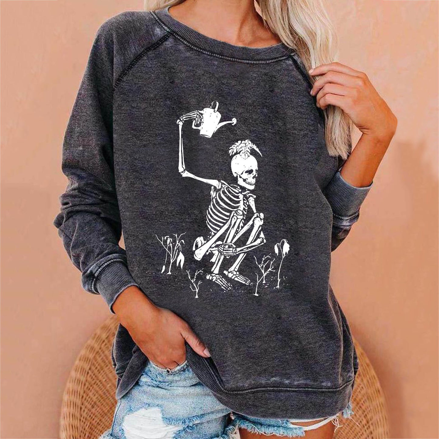 Halloween Skulleton Sweatshirt for Women