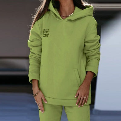 Women's Sweater and Ankle-tied Sweatpants Suit Two-piece Set