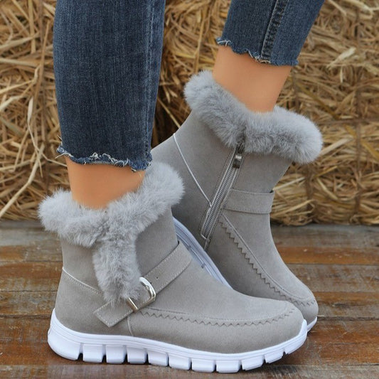 Women's Warm Thickened Ankle Zipper Boots