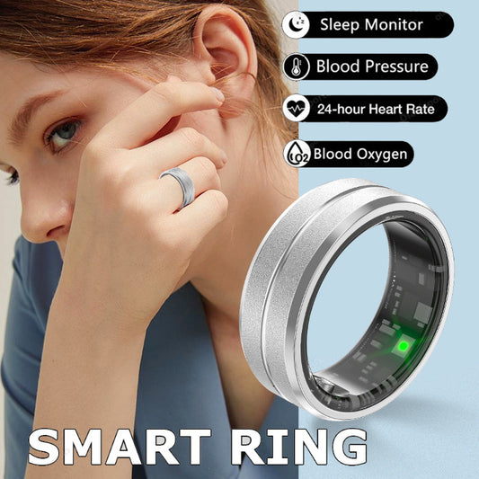 Heart Rate, Blood Oxygen Monitoring, Multi Sports Modes, IP68 Waterproof Smart Rings for Android IOS