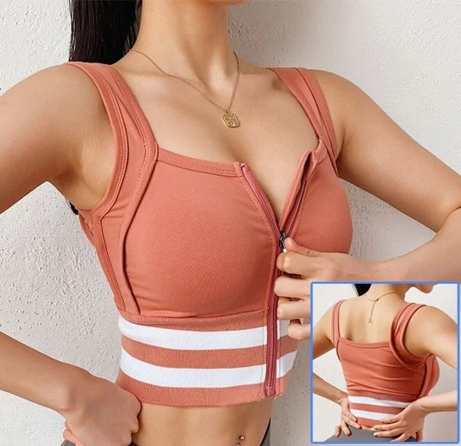 Front Zipper Sports Bra