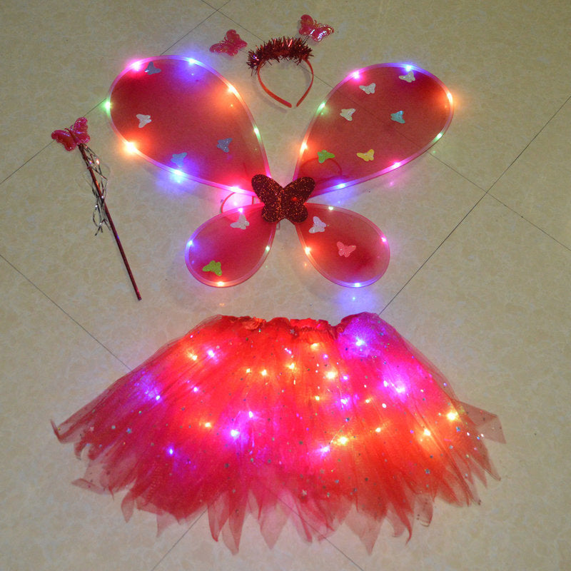 Glowing Butterfly costume 4-piece Set