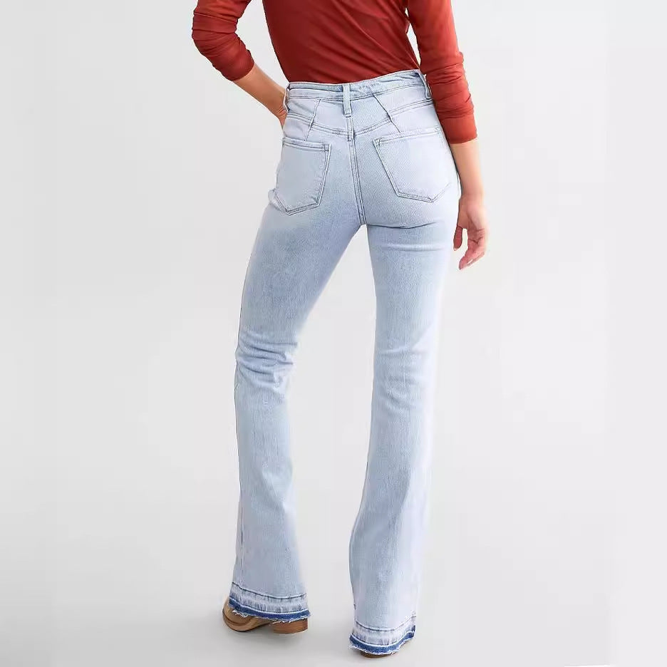 Women's High Waist Elastic Denim Jeans