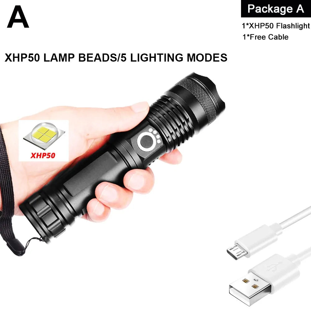 LED Flashlight: USB Rechargeable