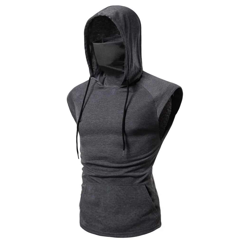 Masked Sleeveless Hoodie