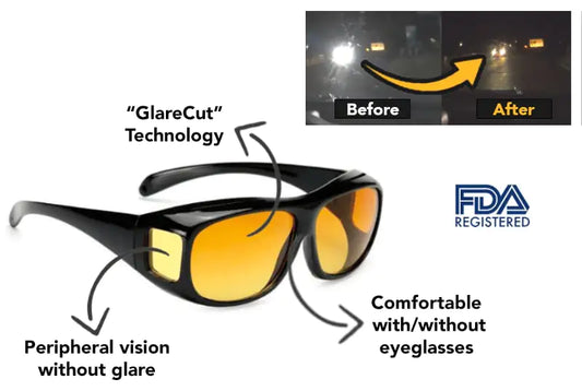 Night Vision Glare Cut Headlight Glasses