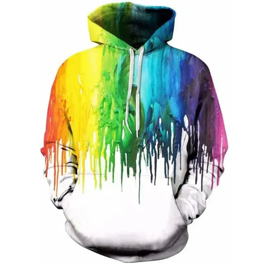 Rainbow Paint Splatter Hoodie