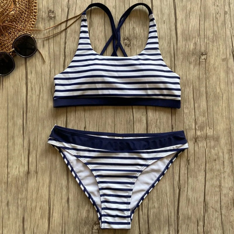 Women's Striped Bikini Set