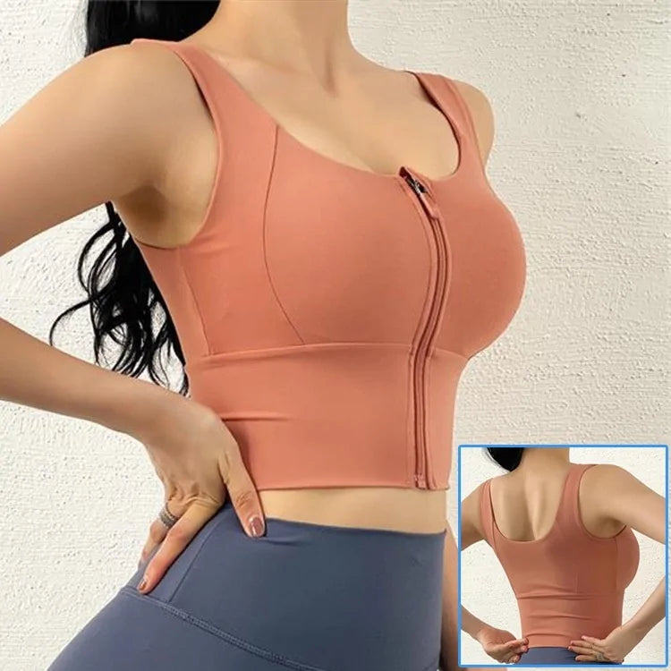 Front Zipper Sports Bra