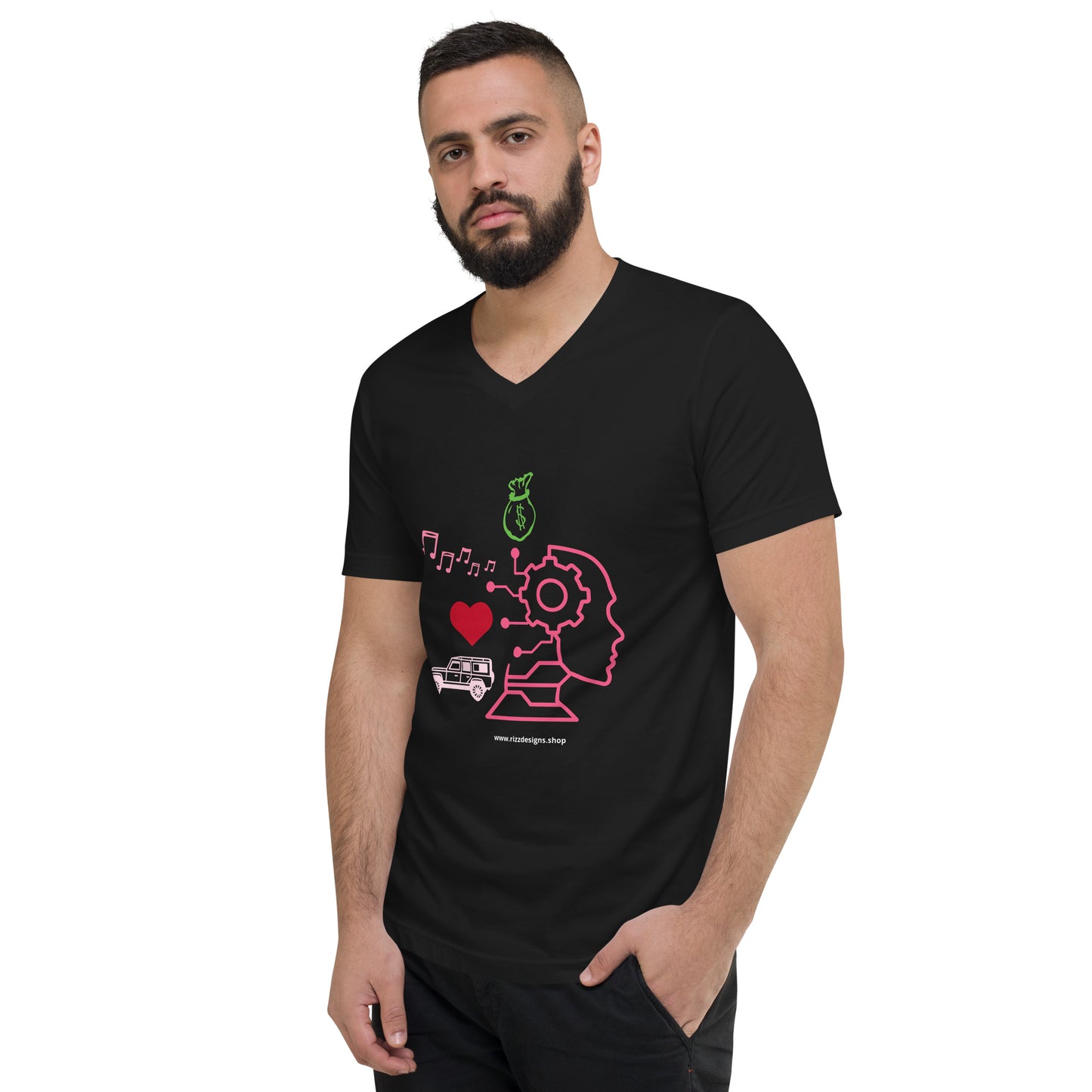 Unisex Short Sleeve V-Neck T-Shirt