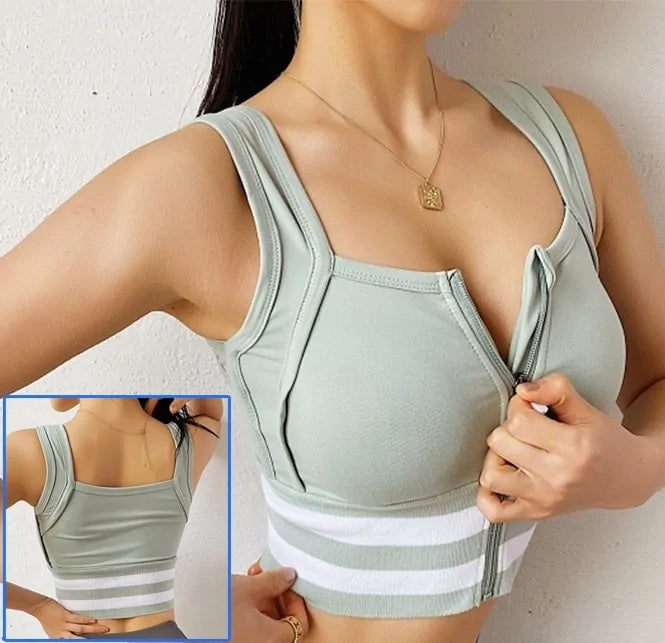 Front Zipper Sports Bra