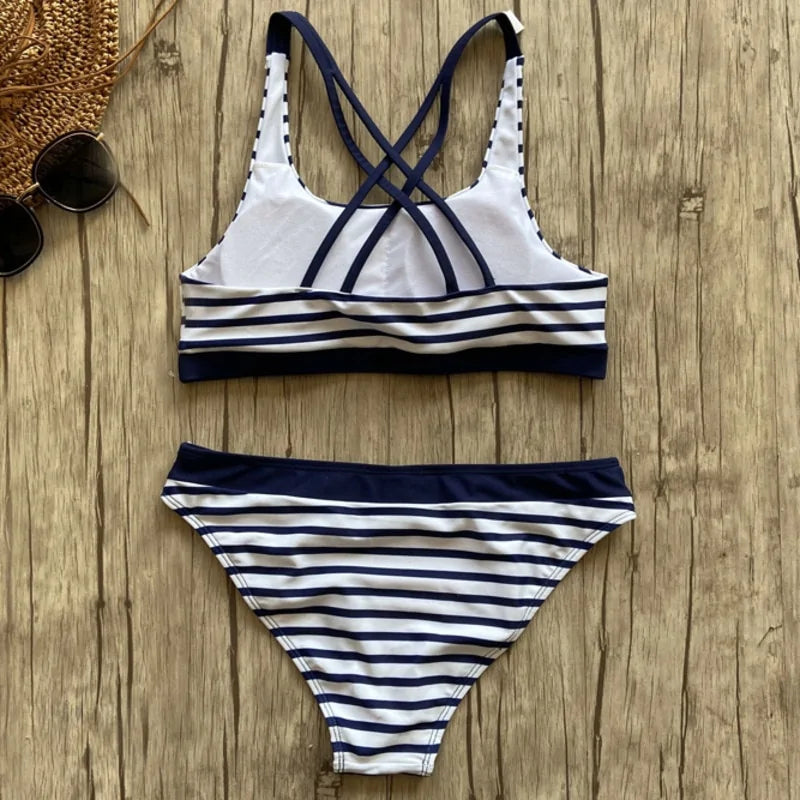 Women's Striped Bikini Set